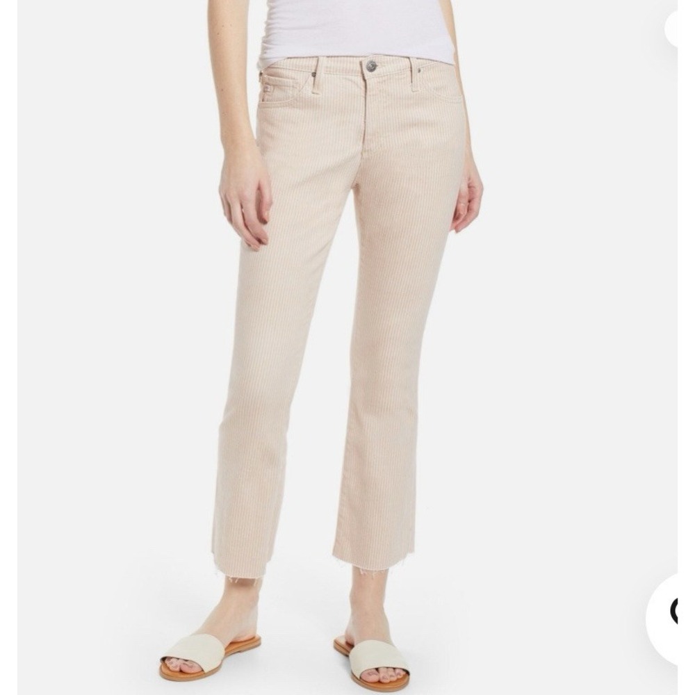 AG Women's Jodi Pinstripe High Waist Crop Flare‎ Jeans Pants Size 27R